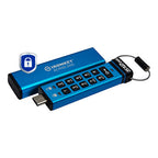 Kingston Technology IronKey Keypad 200 USB flash drive 512 GB USB Type-C 3.2 Gen 1 (3.1 Gen 1) Blue