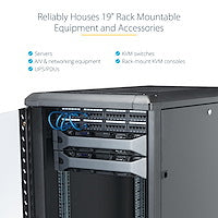 StarTech.com RK1836BKF rack cabinet 18U Freestanding rack Black
