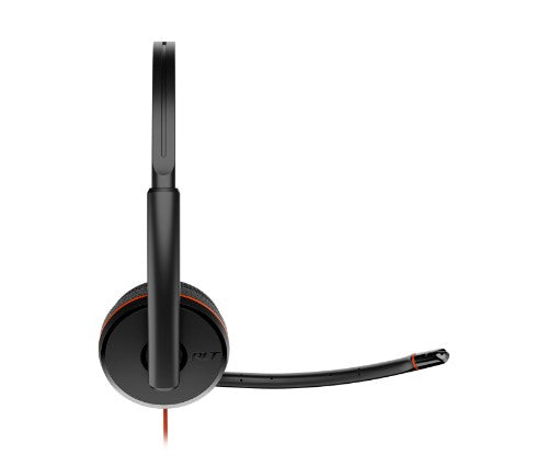 HP Poly Blackwire 3220 Stereo USB-C Black Headset +USB-C/A Adapter (Bulk)