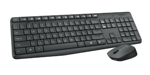 Logitech MK235 keyboard Mouse included Home/Office RF Wireless French Gray