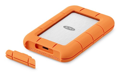 LaCie STND4000400 external solid state drive Thunderbolt technology 4 TB USB Type-C USB4 Gen 3x2 Orange, Stainless steel