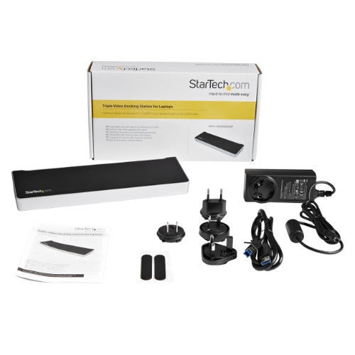 StarTech.com USB3DOCKH2DP laptop dock/port replicator Wired USB 3.2 Gen 1 (3.1 Gen 1) Type-A Black, Silver