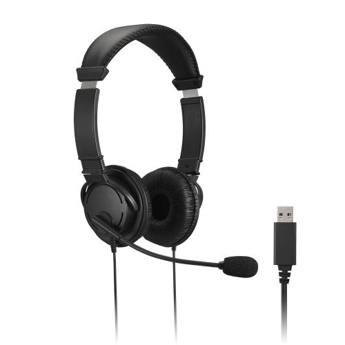 Kensington K33065WW headphones/headset Wired Head-band Office/Call center USB Type-A Black