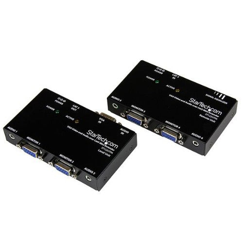 StarTech.com VGA and Audio over Cat5 Extender AV transmitter & receiver Black