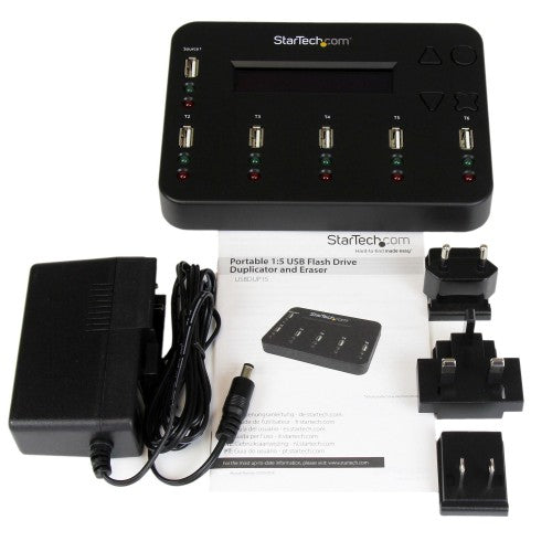 StarTech.com USBDUP15 media duplicator USB flash drive duplicator Black 5 copies
