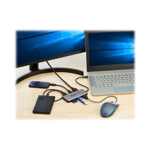 Eaton U444-06N-H4MUC3 interface hub USB Type-C 10000 Mbit/s Black, Gray