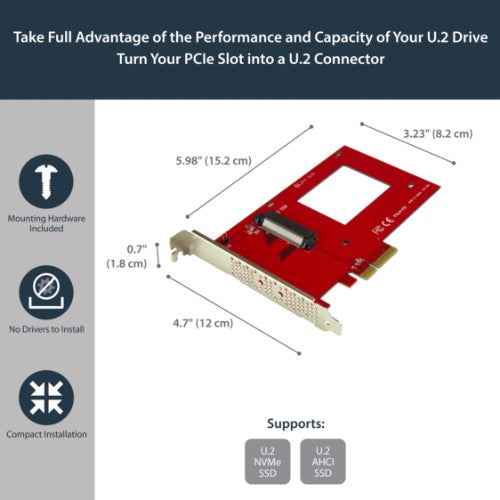 StarTech.com PEX4SFF8639 interface cards/adapter Internal U.2