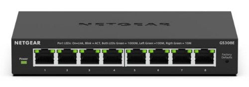 NETGEAR 8-Port Gig Plus Switch Managed L2/L3 Gigabit Ethernet (10/100/1000) Black
