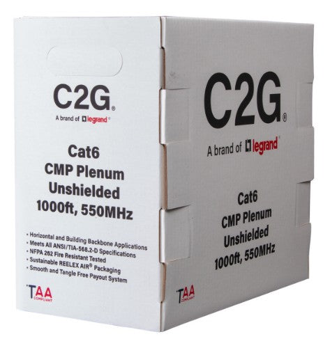 C2G C2G56041 networking cable Blue 12000" (304.8 m) Cat6 U/UTP (UTP)