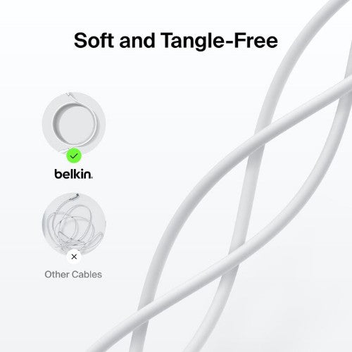 Belkin CAB021FQ1MWH USB cable 39.4" (1 m) USB A USB C White
