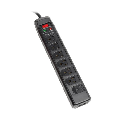 Tripp Lite TLP706TELC surge protector Black 7 AC outlet(s) 120 V 70.9" (1.8 m)