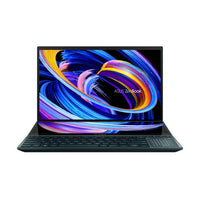 ASUS Zenbook Pro Duo 15 OLED UX582LR-XS74T laptop Intel® Core™ i7 i7-10870H 15.6" Touchscreen 4K Ultra HD 16 GB DDR4-SDRAM 1 TB SSD NVIDIA GeForce RTX 3070 Wi-Fi 6 (802.11ax) Windows 10 Pro Blue