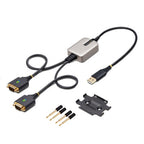 StarTech.com 2P1FFC-USB-SERIAL cable gender changer USB-A 2 x DB-9 RS-232 Black, Gray