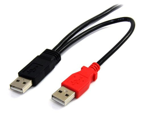StarTech.com USB2HABMY6 USB cable USB 2.0 70.9" (1.8 m) Mini-USB B 2 x USB A Black, Red