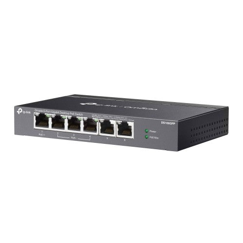 TP-Link Omada DS106GPP network switch Unmanaged Gigabit Ethernet (10/100/1000) Power over Ethernet (PoE) Black