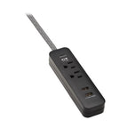 Tripp Lite TLP206USB surge protector Black 2 AC outlet(s) 110 - 125 V 72" (1.83 m)