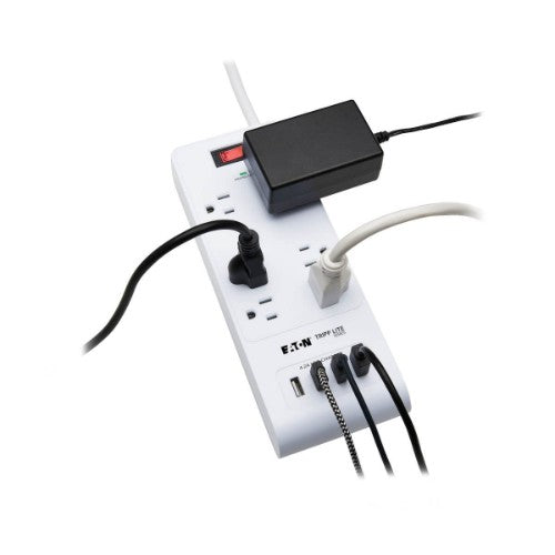Tripp Lite TLP64USBRA15 surge protector White 6 AC outlet(s) 110 - 125 V 179.9" (4.57 m)