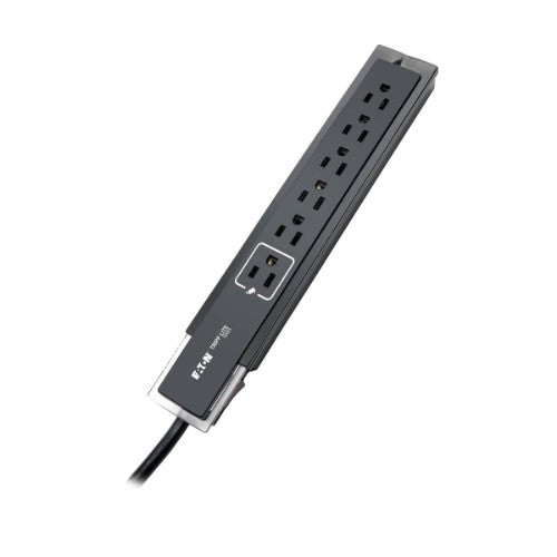 Tripp Lite TLP606SSTELB surge protector Black 6 AC outlet(s) 120 V 72" (1.83 m)