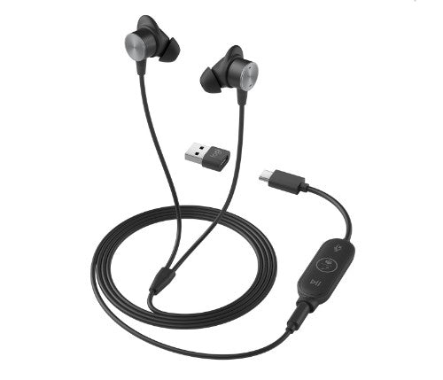 Logitech 981-001008 headphones/headset Wired In-ear Office/Call center USB Type-C Graphite