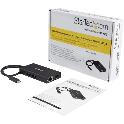 StarTech.com DKT30CHPD laptop dock/port replicator Wired USB 3.2 Gen 1 (3.1 Gen 1) Type-C Black
