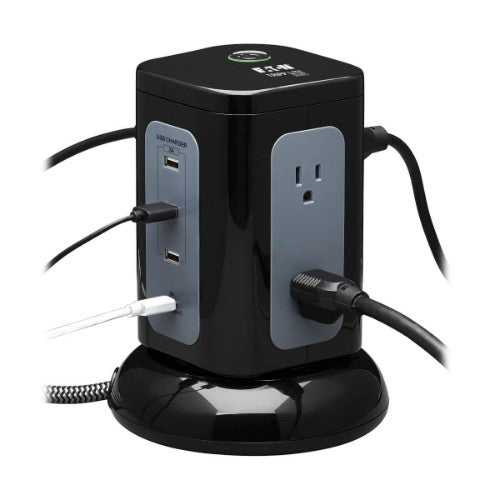 Tripp Lite TLP606UCTOWER surge protector Black, Gray 6 AC outlet(s) 120 V 96.1" (2.44 m)