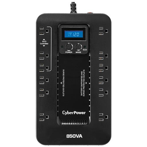 CyberPower EC850LCD uninterruptible power supply (UPS) Line-Interactive 0.85 kVA 510 W 12 AC outlet(s)