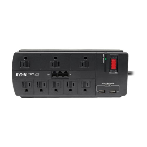 Tripp Lite TLP88TUSBB surge protector Black 8 AC outlet(s) 120 V 96.1" (2.44 m)