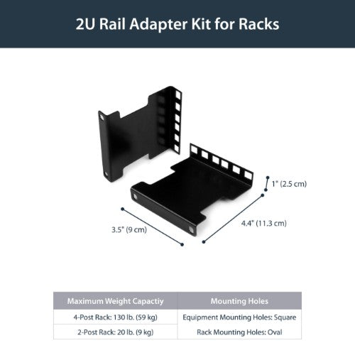 StarTech.com RDA2U rack accessory Depth adapter