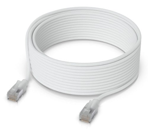 Ubiquiti UACC-Cable-Patch-EL-C6A-12M-W networking cable Translucent, White 472.4" (12 m) Cat6a