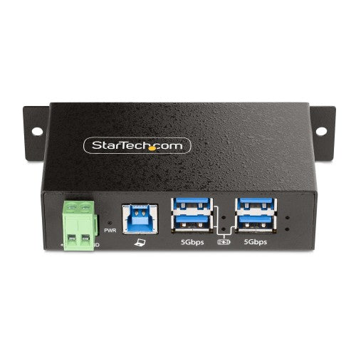 StarTech.com 5G4AINDRM-USB-A-HUB interface hub USB 3.2 Gen 1 (3.1 Gen 1) Type-B 5000 Mbit/s Black