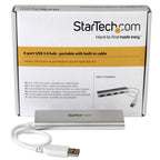 StarTech.com ST43004UA interface hub USB 3.2 Gen 1 (3.1 Gen 1) Type-A 5000 Mbit/s Silver, White