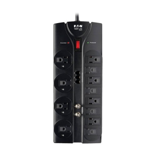 Tripp Lite TLP1208TELTV surge protector Black 12 AC outlet(s) 120 V 94.5" (2.4 m)